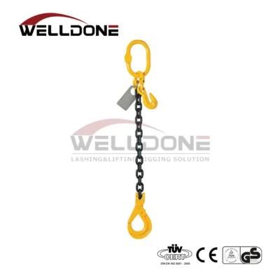 Lift Safe Grade 80 Single Leg Lifting Chain Sling with Self Lock Hook
