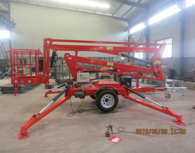 Hydraulic trailer aerial work boom lift for sale