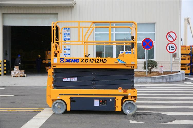 Aluminum Lift Platform Supplier Xg1212HD 12m Self Propelled Hydraulic Electric Scissor Lift Made in China