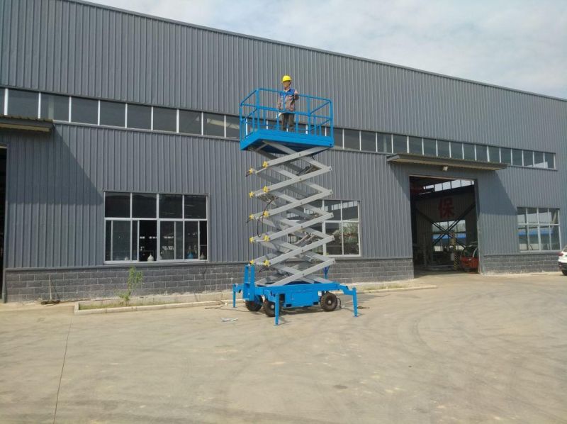 8m 10m 12m 14m 18m Diesel Engine Rough Terrain Scissor Lift Work on Construction Site