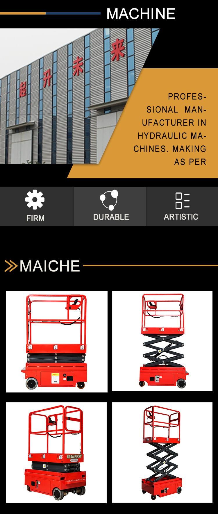 European 5m Small Electric Aerial Scissor Lift for Narrow Space