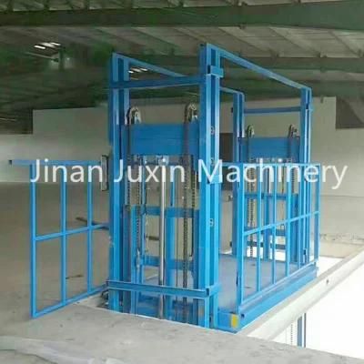 4m Warehouse Guide Rail Electric Hydraulic Vertical Cargo Lift for Sale