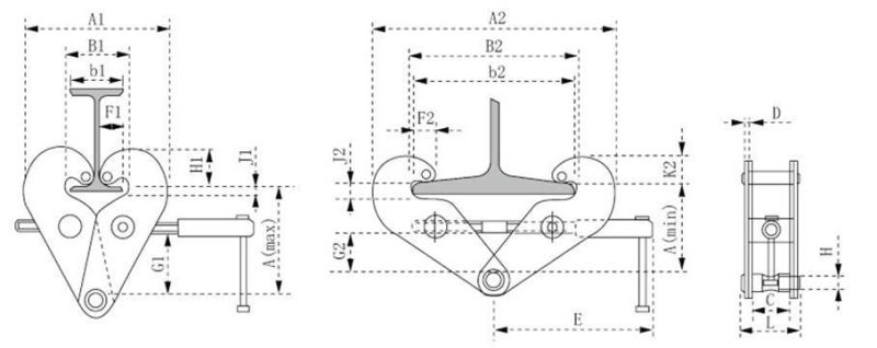 Lifting Products Quick Adjustable Beam Flange Width Trolley