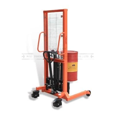 Foot and Hand Operated Hydraulic Pump Drum Stacker with Lifting Height 1500mm and Loading Capacity 400kg