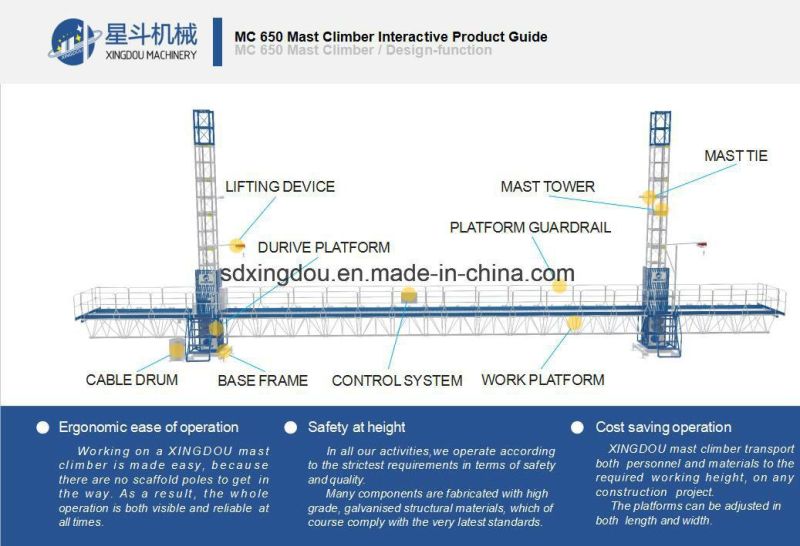 Coc/ISO Approved Mast Climbing Work Platform Mast Climber
