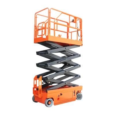 Safe Four Wheels 500kg to 1000kg Load Capacity Scissor Lifter Aerial Work Platform