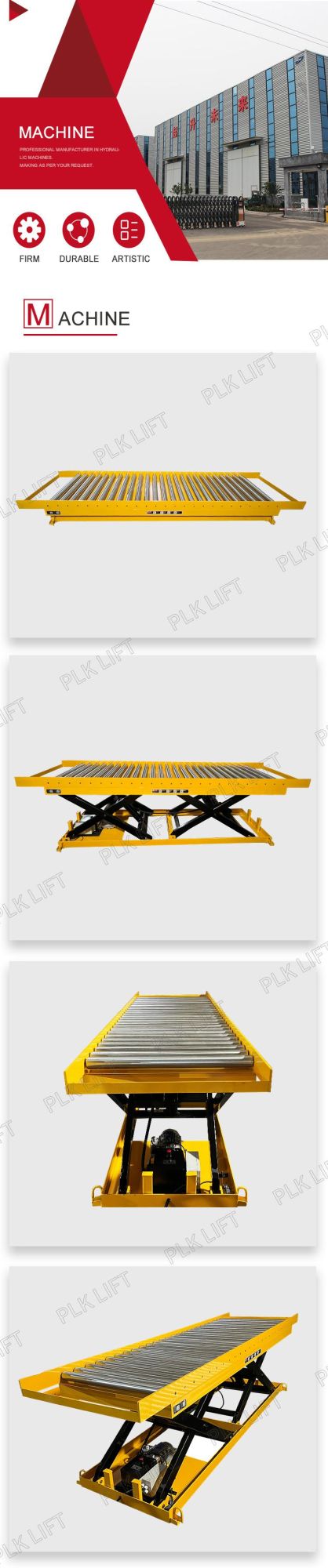 CE Electric Hydraulic Scissor Lift Table with Top Rollers