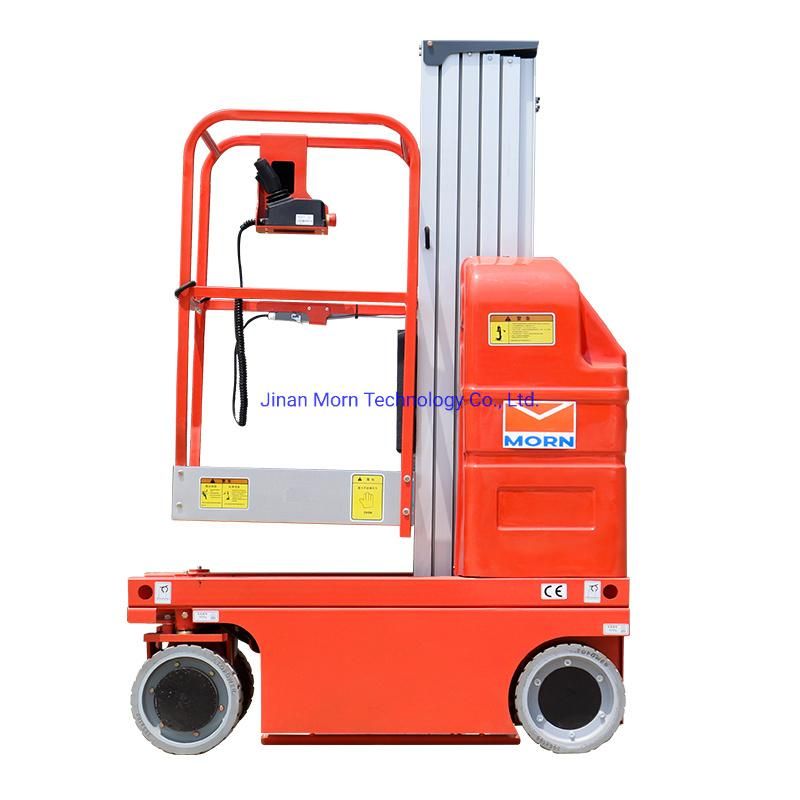 6m 7.5m Lifting Height Self Propelled Mobile Type Aluminum Alloy Hydraulic Single Mast Aerial Work Platform One Man Lift