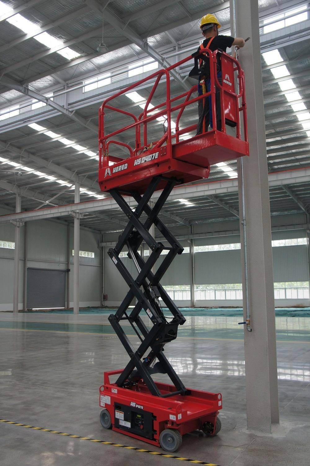 Trail-Type Small Platform Folding Scissor Lift with Extension Platform