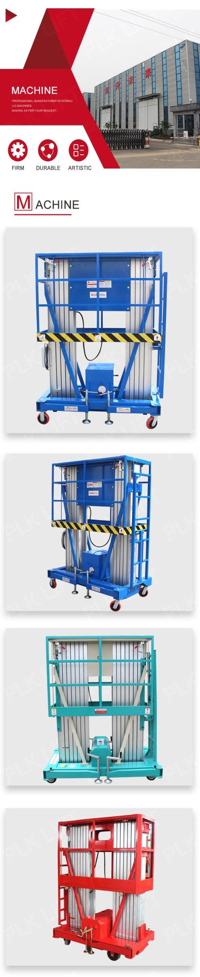 Ce Approved Manual Portable Vertical Platform Lift for Europe