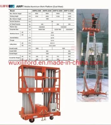 Superior Electric Aluminum Mobile Aloft Work Lift Platform with CE