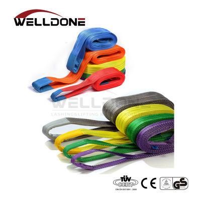 12 Ton OEM Length 300mm Width Synthetic 9t Webbing Lifting Belt Sling Orange Color Code Safety Factor 8: 1 7: 1 6: 1