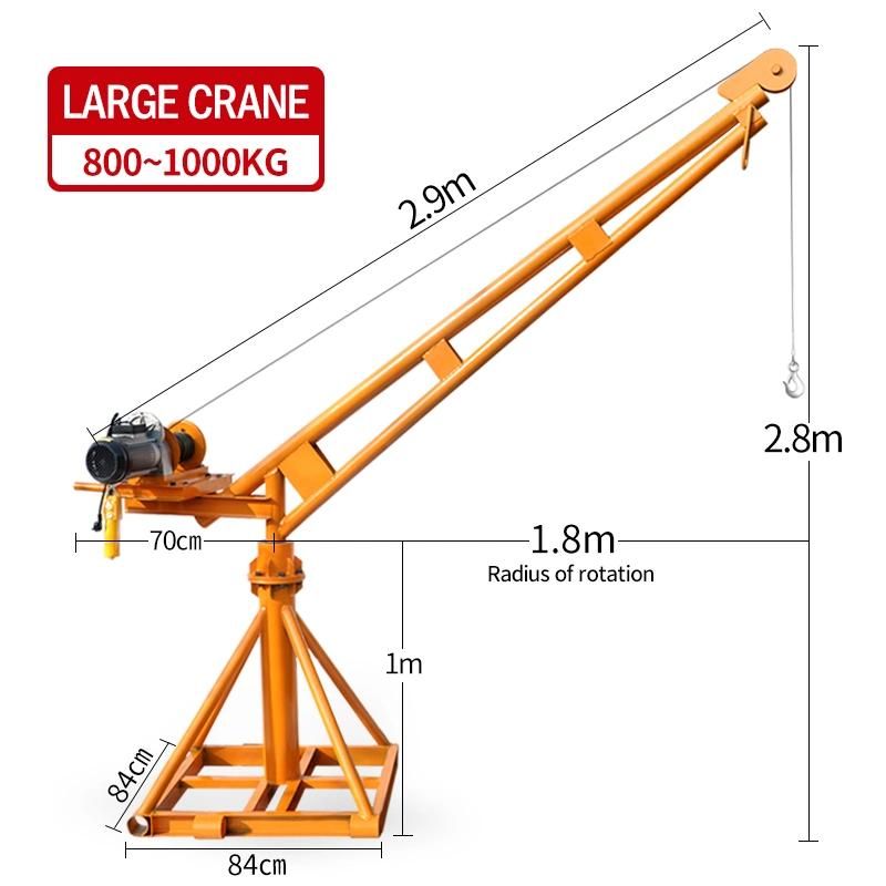 Construction Lifting Equipment Mini Crane with Electric Hoist Crane 500kg