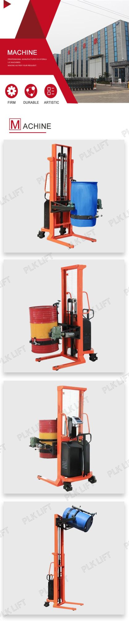 Portable Movable 55 Gallon Oil Drum Lifter with Rotary Clamp