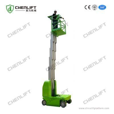 9m Platform Height Double Mast Electric Vertical Lift with Hydraulic Turning Wheels