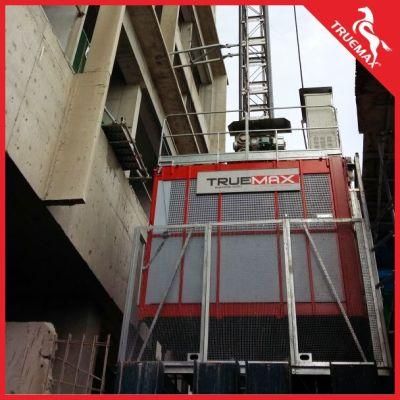 Truemax Brand Ce Approved Sc200/200tdv Construction Hoist with Galvanized Mast Section