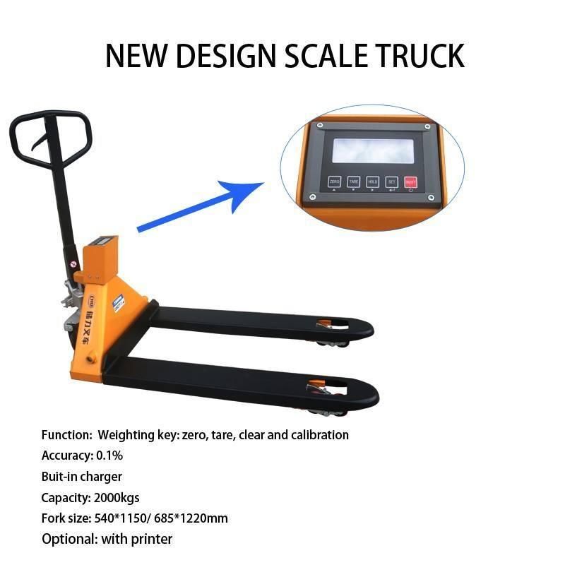 Scale Pallet Truck with Printer 2000kg/4400lb 0.5kg/1lb