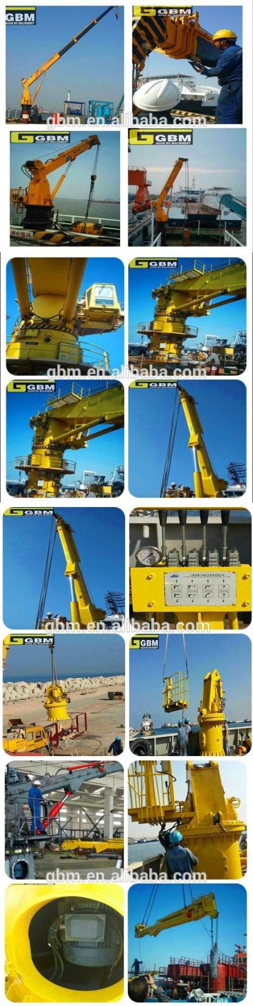 0.85t31m Hydraulic Telescopic Boom Pedestal Kunckle Offshore Ship Marine Crane