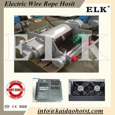 Elk 15t Electric Wire Rope Hoist with Double Rail Trolley-Single Speed- (HKDD1504)