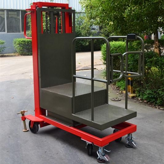 Hand Forklift Munual Driving Battery Lift Stacker 300kg 1.6-3.5m