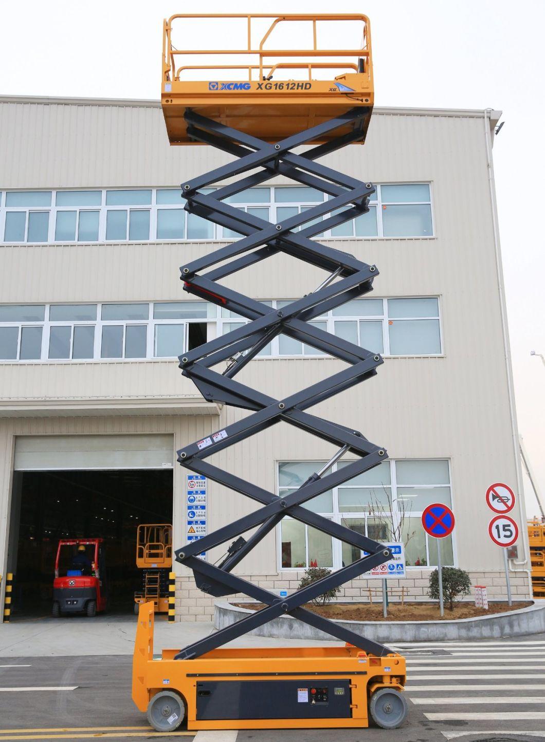 XCMG Official Xg1612HD China Top 16m Hydraulic Mobile Motorized Motorcycle Scissor Lift Tables for Sale