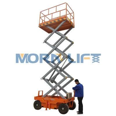 10m Hydraulic Aerial Scissor Lift Platform with Trailer or Manual Movement