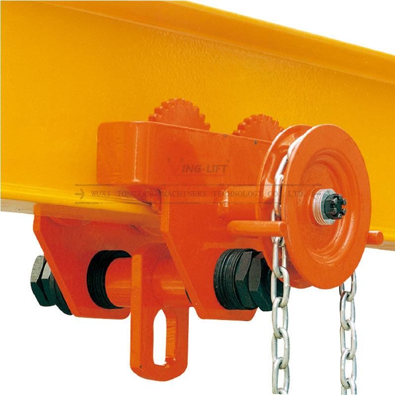 Manual Geared Trolley Hand -Pulled Beam Trolley 20ton