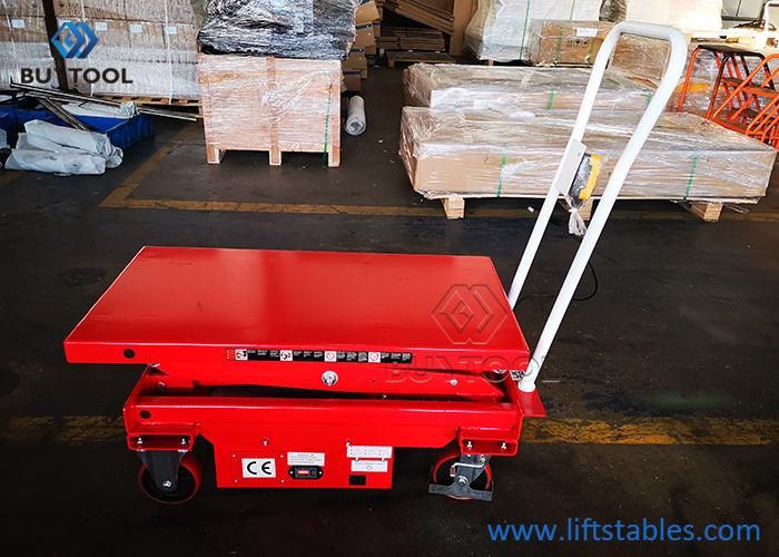 1760lbs Mobile Lift Tables Hydraulic Power Mobile Double Scissor Lift Table Trolley
