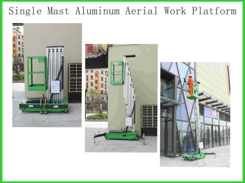 Single Mast Aerial Work Platform 10m Height 130kg Capacity