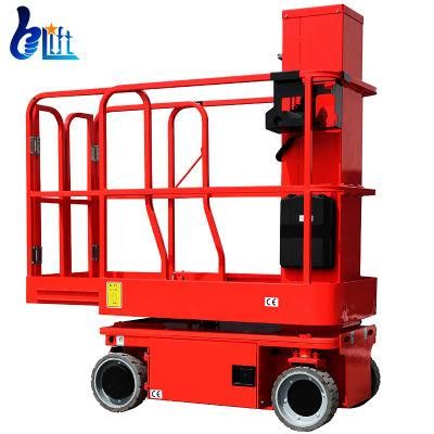 6m 7m Automatic Walking Aerial Work Lifts Self Propelled Vertical Mast Lift Machine