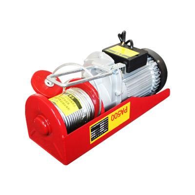 China Hot Selling Red Wire Rope PA Mini Electric Hoist with CE Certificate