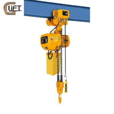 China Manufactory Giant Lift 5 Tons Heavy Duty High Quality Electric Chain Hoist with Trolley Chain Block (HHBD-I-5T)
