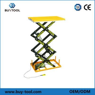 Ht1000 Stationary 1000kg Triple Scissor Lift Table for Sale