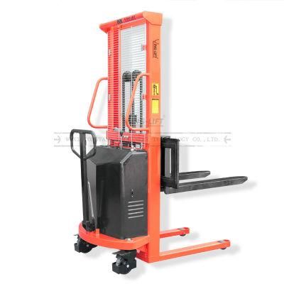 Hand Lift Stacker 1.0 Ton Hydraulic Semi Electric Stacker