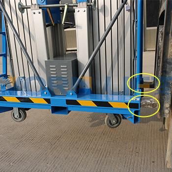 Ce ISO Aluminum Double Mast Man Lift Platform for Warehouse
