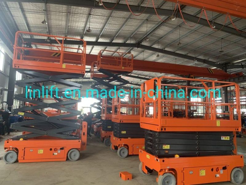 10m Electric Scissor Lift Battery Work Long Time CE Hot Sale