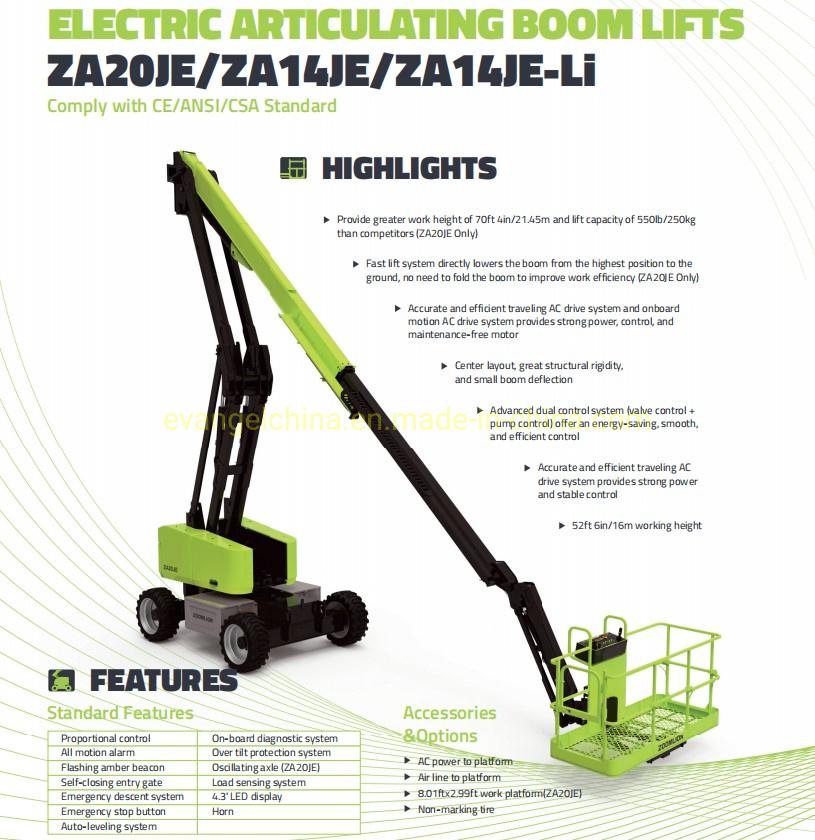 Zoomlion 14m Li Battery Electric Aerial Work Platform Za14je-Li