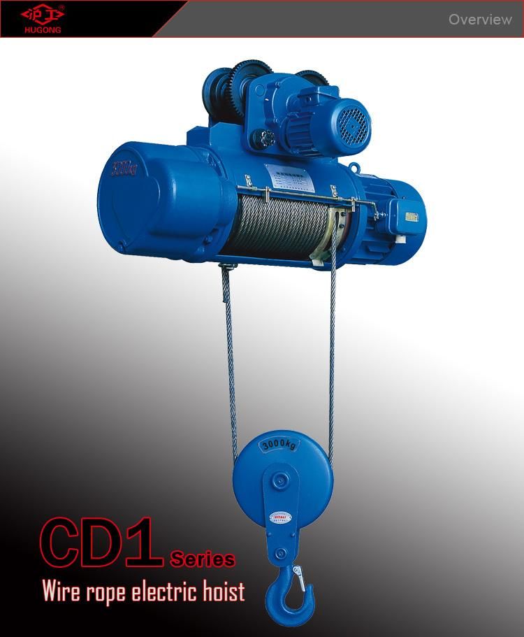 CD1/MD1 Model 10ton 9m Wire Rope Electric Hoist