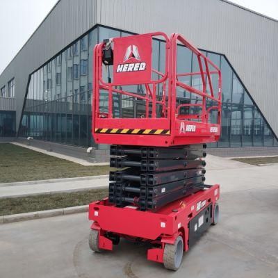 Hered Brand HS1212h 12m 14m Heavy Duty Rough Terrain Outdoor Electric Hydraulic Scissors Type Scissor Lift Man Lift Aerial Work Platforms