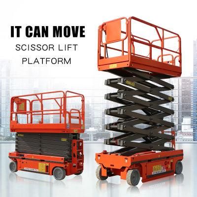 Shanding Aerial Work Platform 8m 10m 12m Scissor Lift Work Hydraulic Lifting Platform Scissor Lift Platform Price