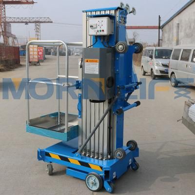 Morn Push Around One Man Vertical Mast Lift Aerial Work Platform