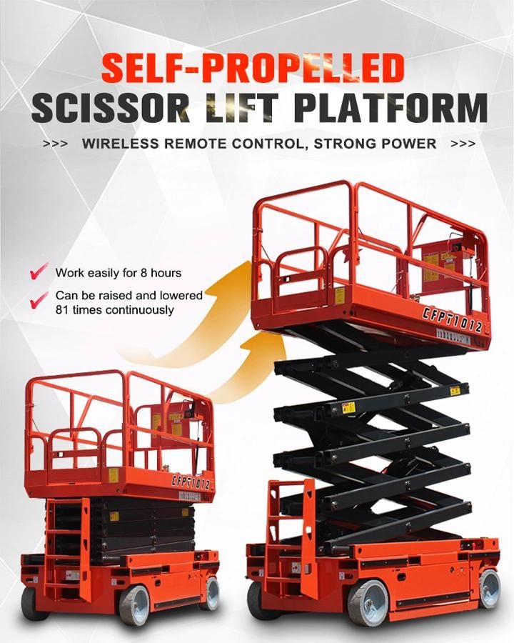 6m 8m 10m 12m Mobile Scissor Lift Mini Self Propelled Lift Platform