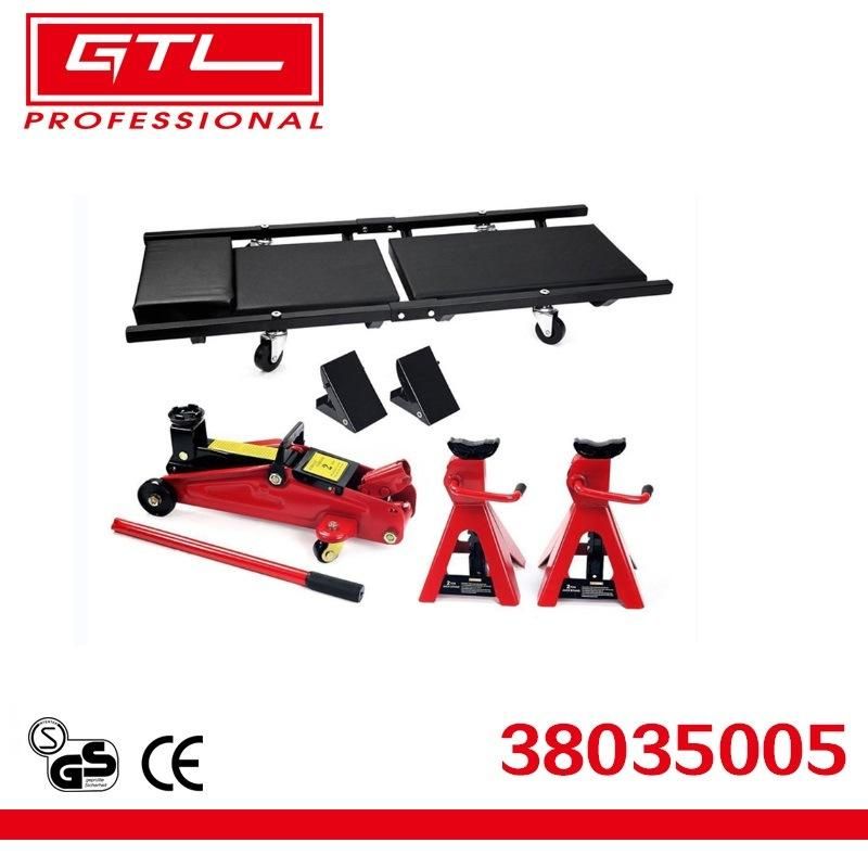 2t Hydraulic Trolley Floor Jack/Auto Axle Stand/ Creeper Board Combination Kit Suitable in Garage/Workshop Inspection (38035005)