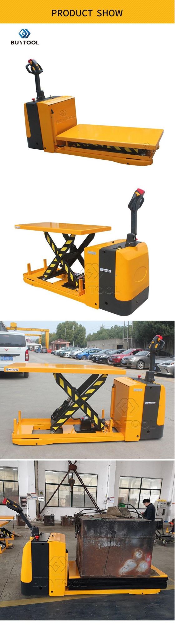 1t-3t Small Indoor Full Electric Power Battery Hydraulic Material Turnover Handling Platform Pallet Truck