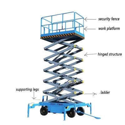 Shanding High Quality Battery Power Electric Self Propelled Crawler Tracked Scissor Lift Platform