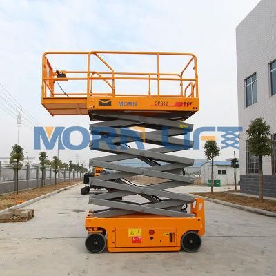 12m 10m Morn CE China Mobile Hydraulic Platform Scissor Lift