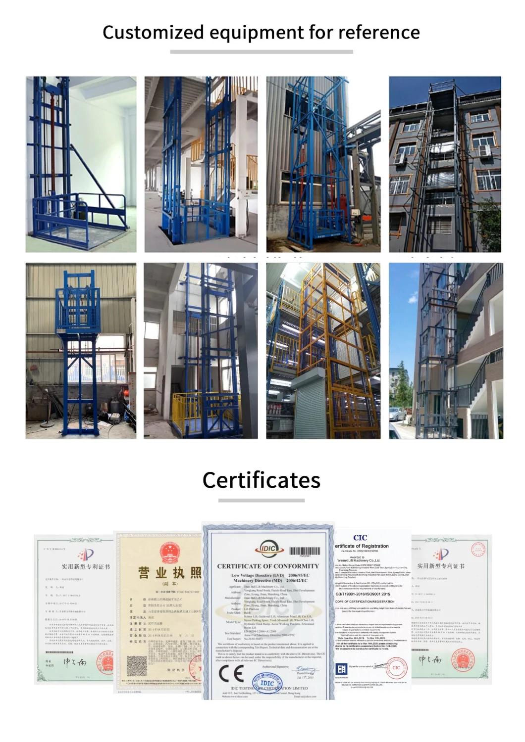 2 Ton High Quality Guide Rail Cargo Lift Elevator Special Freight Elevator for Cargo Transportation Factory