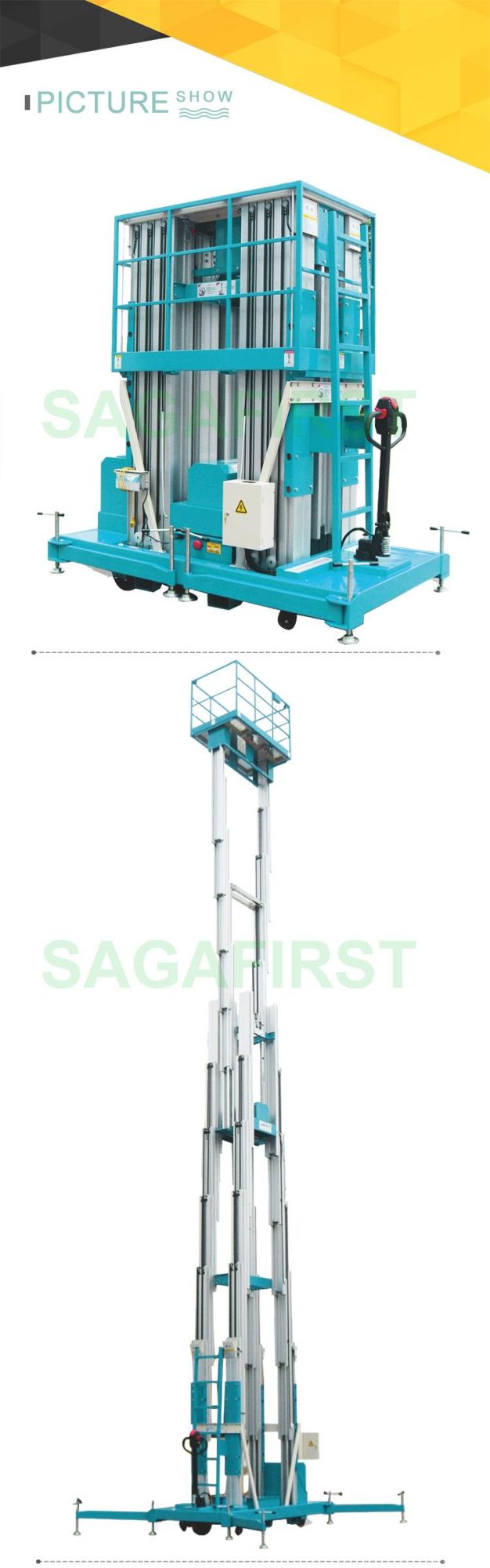 Sagafirst 6-24m Portable Industrial Residential Aluminum Mast Lift