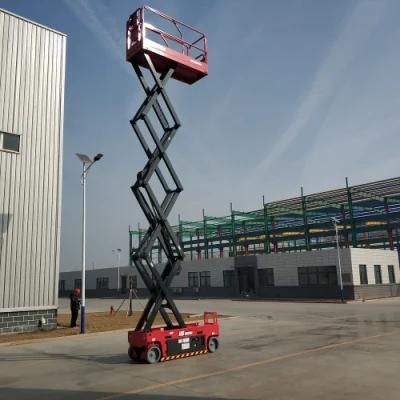 10m Battery Operation Indoor Outdoor Electric Mobile Scissor Lift for Sale