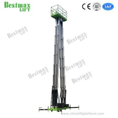 14m Manual Pushing Vertical Lift Triple Mast Electric Lift